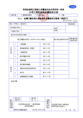 金属门窗安装工程检验批质量验收记录材料解析与施工要点